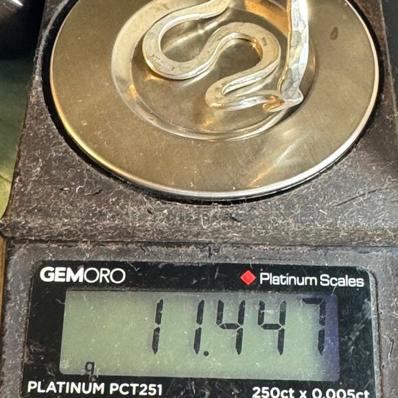 VTG Solid Sterling Silver 925 Wave Design Cuff Bracelet Size 2.5'' Diameter - Picture 10 of 10